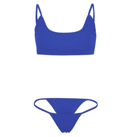 🌻 Blue Sexy High Cut Bikini Swimsuit Set - Picture 3 of 5